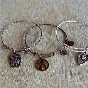 3 Alex and Ani Bronze and Silver Angel Charm Bracelets